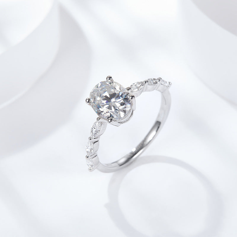 KERXI Oval 2.32 carat 18K white gold ring