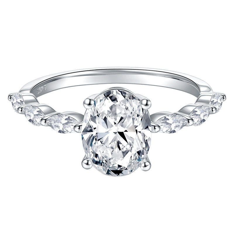 KERXI Oval 2.31 carat 18K white gold ring