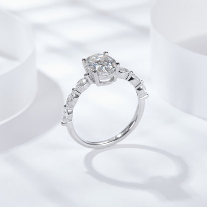 KERXI Oval 2.31 carat 18K white gold ring