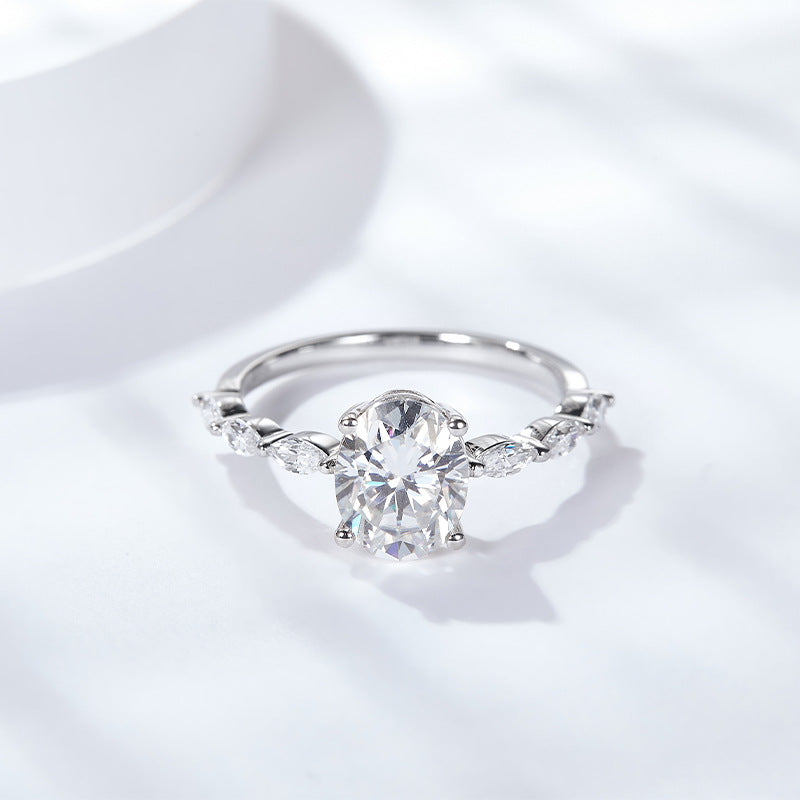 KERXI Oval 2.31 carat 18K white gold ring