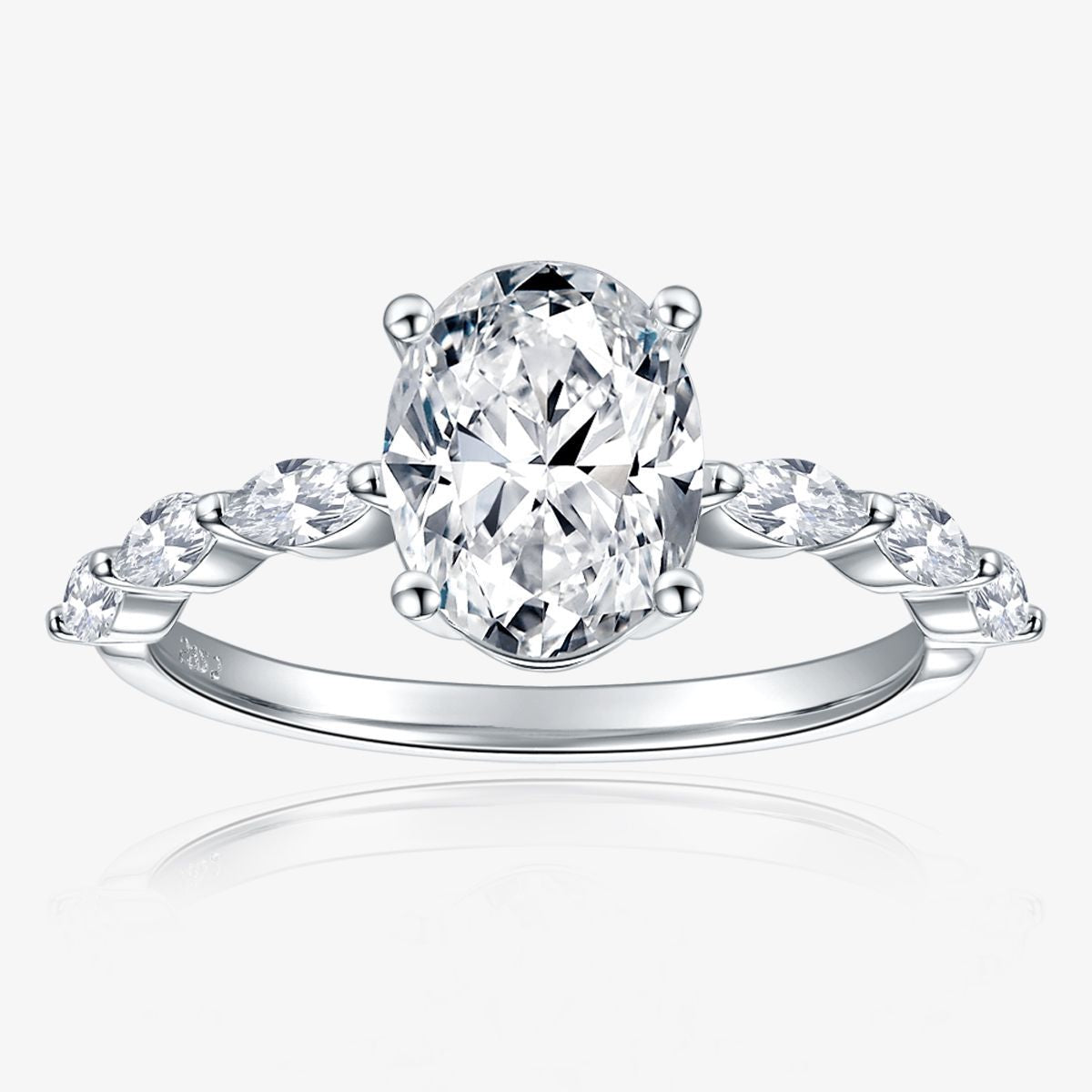 KERXI Oval 2.31 carat 18K white gold ring