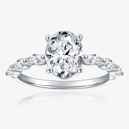 KERXI Oval 2.31 carat 18K white gold ring