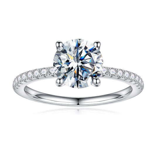 KERXI 1.5CT Moissanite Rings for Women, D Color